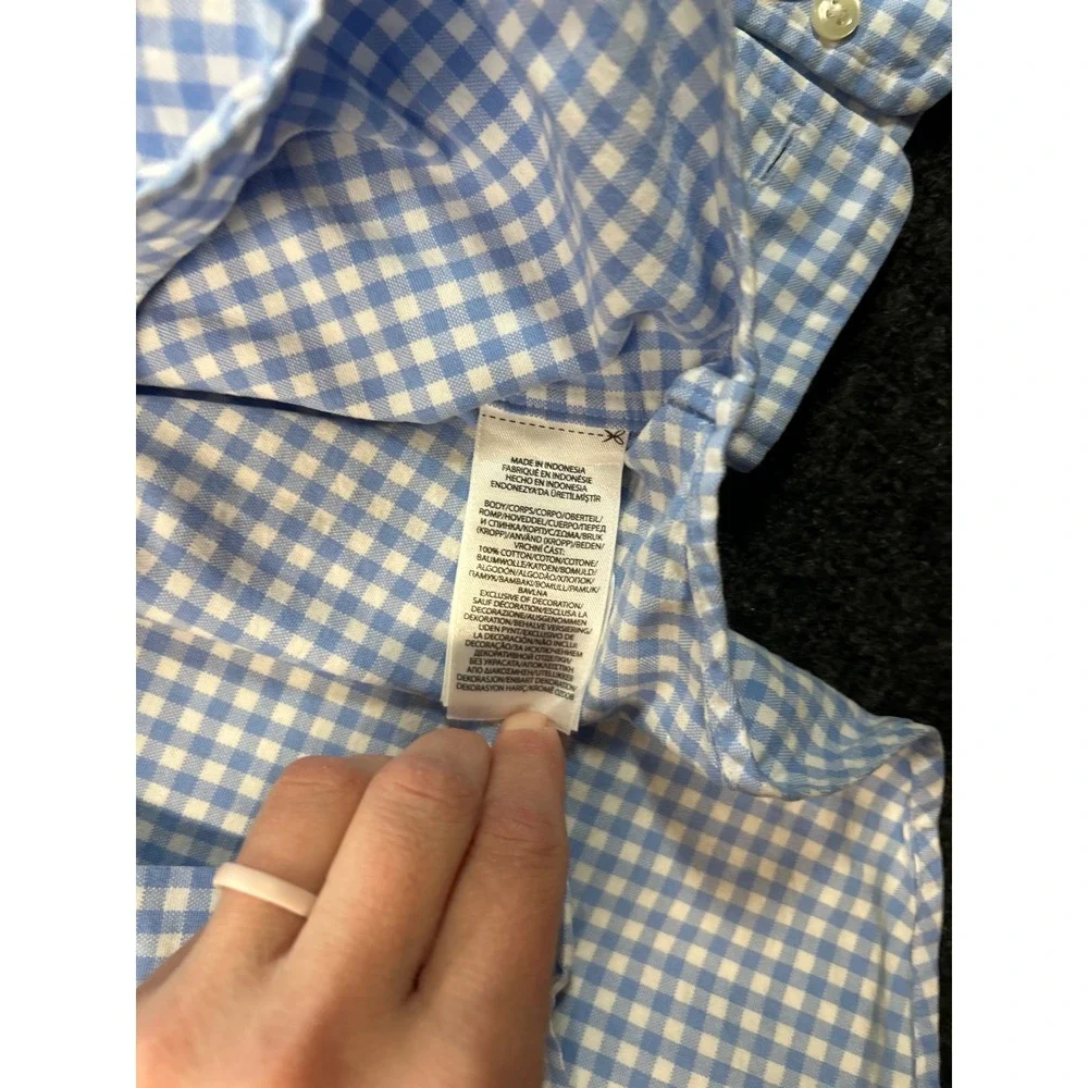 Polo Ralph Lauren Mens 3XB Gingham Button Down Shirt Blue Classic Fit Big & Tall